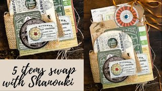 5 ITEMS swap and HAPPY MAIL from Shana @ShanoukiArt ! Junk journal FOLIO process video