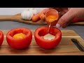 put an egg in a tomato and you ll be shocked easy breakfast recipe 1