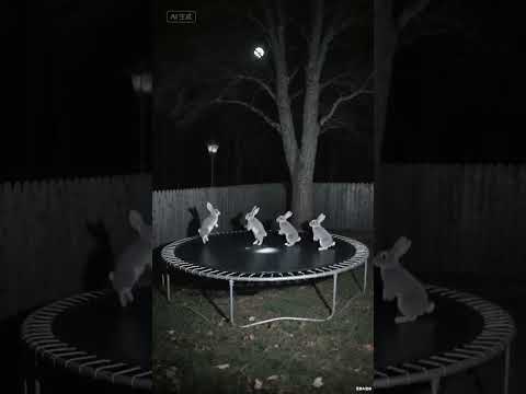 Rabbit Jumps On Trampoline Shorts Ai Bunnies Jumping On A