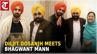 Diljit Dosanjh meets Bhagwant Mann and family