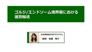 ゴルジ/エンドソーム境界面における選別輸送