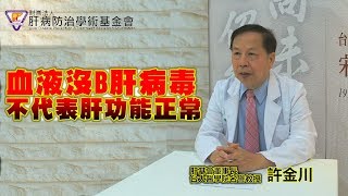 許金川：血液沒B肝病毒 不代表肝功能正常