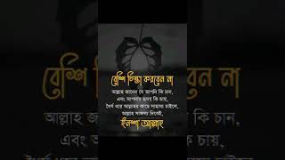 বেশি চিন্তা করবেন না আল্লাহ জানেন যে আপনি #islamicstatus #viralvideo #islamicvideo #shortsfeed