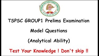 #vidyatv #sccl #tspsc TSPSC GROUP 1 Preliminary Examination Model Questions : Analytical Ability