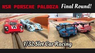 NSR Porsche Palooza Final Series Race Highlights! 1/32 Slot car Racing!