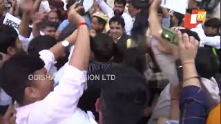 BJP workers stage protest demanding resignation of Delhi CM Arvind Kejriwal