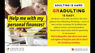 Gradulting workshop series: Help me with my Personal finances