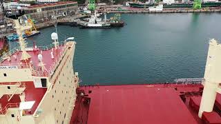 4K Drone Footage of a Bulk Carrier Ship, One Day Before the Naming and Launching Ceremony (31)