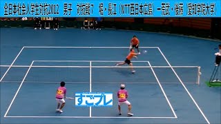 すごプレ・ソフトテニス　全日本社会人学生対抗2012　男子　対抗戦７　堀・長江（NTT西日本広島）ー荒武・後藤（愛知学院大学）