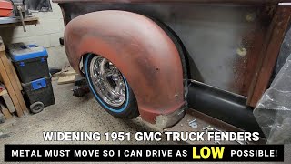 Widening 1951 GMC Truck fenders to fit low offset wheels