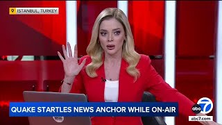 Violent shaking from 6.2 earthquake in Turkey caught on live TV