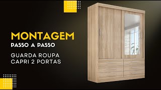 Guarda Roupa Capri 2 portas de correr - Montagem completa - Tonielque Moveis