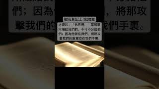 聖經 撒母耳記上，跟隨大衛人中的惡人和彼列之子說：「這些人既然沒有和我們同去，我們所奪的財物就不分給他們，只將他們各人的妻子兒女給他們，使他們帶去就是了。」    #shorts #short #聖經