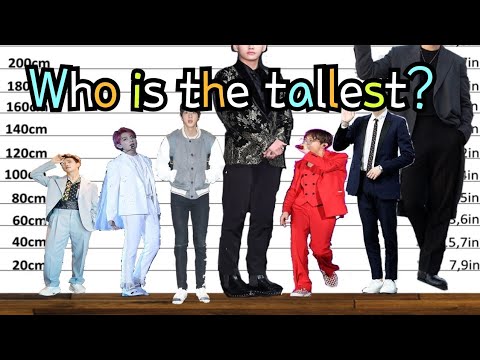 Kpop BTS Bangtan Boys Member Height Comparison Chart 방탄소년단 키순위 - YouTube