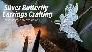 Immersive creation of the Silver Butterfly Earrings, a completely new exploration.