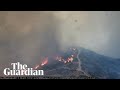 Wildfire rips through California valley as seen in timelapse video