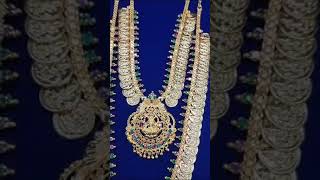 POLISHED GOLD FINISH LAKSHMI KASULAPERU COMBO SETONLY@1280/-Free lakshmi VANKI