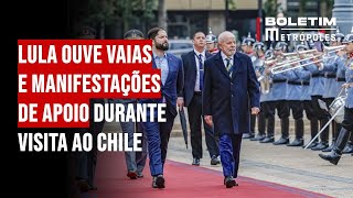 Lula ouve vaias e manifestações de apoio durante visita ao Chile