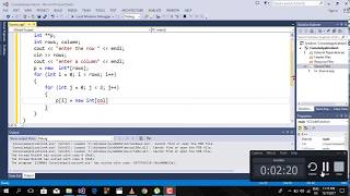 dynamic array 2D ,initialized 2d array and print using pointer notation ,c++