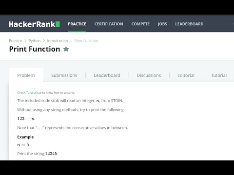 Python Print Function Hackerrank Solution Youtube