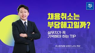 (채용노무이슈) 채용취소는 부당해고일까? 실무자가 꼭 기억해야하는 TIP! #채용취소#부당해고#인사노무#인사노무실무#하나lawtv