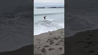 【skimboarding trick】360 shuv it in ollie out 最後やられ方までスケーター #shoveit #skimboard #shorts