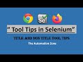 Tool Tip Verification | Actions in Selenium | Selenium 4