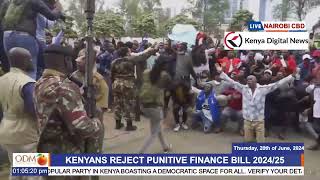 HAKI YETU!! Ruto's gov't in total tension as angry Kenyans shake the country, rejecting finance bill