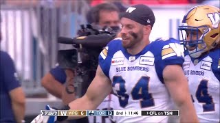 Winnipeg Blue Bombers Jesse Briggs Fumble Recovery 1st Career Touchdown