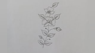 Flower Drawing Design|easy flower design|hand embroidery sketch|@UKarts786