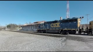 CSX Works Car Interchange with NS at Decatur, Alabama Depot