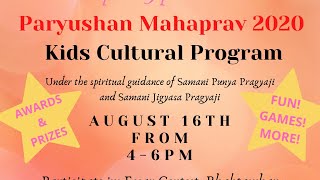 Kids Cultural Program : Paryushan 2020 - JVB Houston