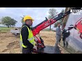 befard mini crane xm800.2e and xp602 glass gripper precise installation of a heavy window.