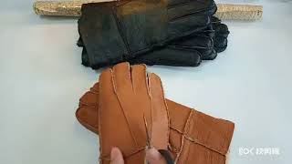 Gants d'hiver en vraie fourrure de mouton pour hommes