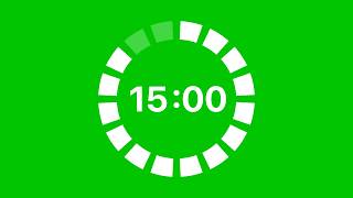 15 Minutes Circular Progress Countdown Timer | Green Screen | 4K | 60FPS | Free Download