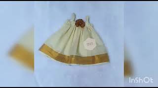 Onam special kasavu frock 6 month to 1year baby cutting and stitching