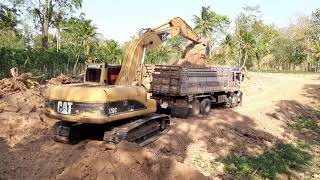 จัดว่าใหญ่ CAT320C บุ้งกี๋ 7 ฟัน  จัดเต็มอุ้ม  DECA 320 ROCKY ตั้งรับ excavator and truck EP6679