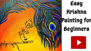 Janmashtami Special Krishna Painting Step by Step for Beginners | Krishna Abstract Acrylic Painting