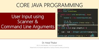 User Input using Scanner and Command Line Arguments