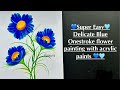 💙🌿EASIEST Blue Onestroke floral painting 🌿💙 with acrylic paints 🍃🧿