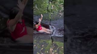 Would you slide down this Fiji waterfall? Waitavala Waiyevo Taveuni #fiji #waterfalls #waterslide