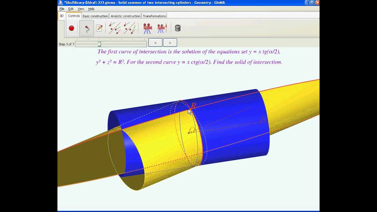 Two Identical Intersecting Cylinders Youtube