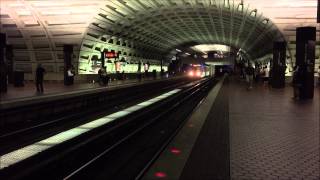 Washington Metrorail HD 60fps: Red Line Trains @ Metro Center Station 8/18/15