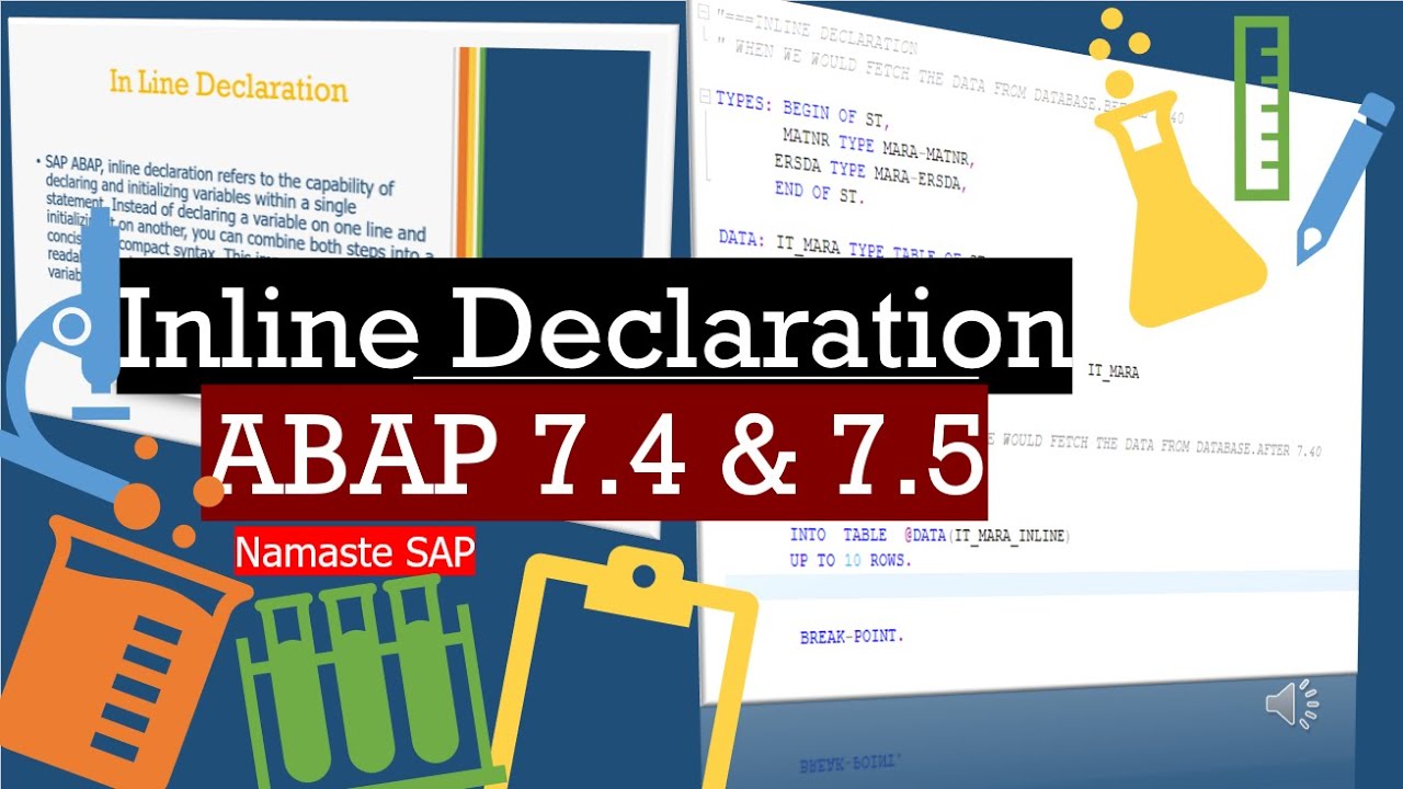 Inline Declaration - SAP ABAP 7.4 & 7.5 - YouTube