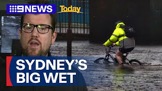 Sydney hit with a month's worth of rain in a day | 9 News Australia