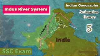 Indus River System in hindi | Indian Geography 3D Animation Course part 5 | SSC exam | by Ravi Yadav