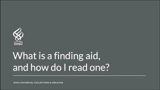 What is a finding aid?
