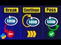 Python Break vs Continue vs Pass (Visually Explained) | Control Statements | #Python Course 18