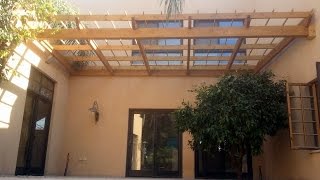 Pergola with a seven metre span construction stages