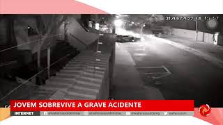 Flagrante: jovem sobrevive a grave acidente